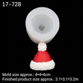 3D Santa hat silicone mold for DIY candles and resin art, size 4x4x4cm with red hat sample - Style 2 / Clear