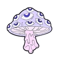 Pin's émaillé champignon rose fondant avec motifs yeux bleus, style punk moderne - Xz6850
