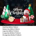 Christmas snowman window stickers set with UV static cling technology in red and green colors - Small [40*60CM]