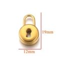 Golden heart-shaped lock pendant in stainless steel with 19mm by 12mm dimensions - Lock-6 / Gold
