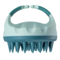 Scalp massager brush in mint green and teal blue finish for hair cleaning - Handheld / Two-tone Green