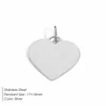 Gepolijste zilveren hartvormige roestvrijstalen hanger voor DIY-sieraden, maat 17x18mm. - Eenvoudig Hart (XP49720) / 17x18mm / Zilver