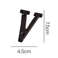 Lettera V in ghisa nera per numeri civici fai da te, altezza 7,5 cm e larghezza 4,5 cm - Lettera in Ghisa-V