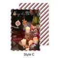 Christmas kraft paper gift box set with festive candle photography cards in red and green - 35*50cm / Style C - Warm Winter Card