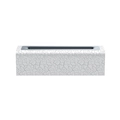 3D flame humidifier in white marble finish with sleek rectangular design and top vent - DQ711 Square Type / White Lava Style