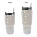 Sparkling rhinestone stainless steel tumblers in 20oz and 30oz sizes with straws - AB Color