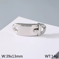 Chiusura lucida argentata per catena cubana 13mm, misura 39x13mm, peso 14g - Stile Grande Argento (KLJ6292-Z)