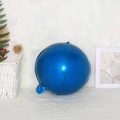 Spherical metallic blue 4D aluminum foil balloon on soft white decorative background - 4D Sphere Deep Blue / 10"