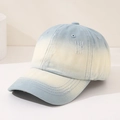 Detailed view of kids baseball cap featuring blue yellow gradient and distressed edges - 52cm (Recommended for Children 3-8 Years) / Light Blue