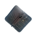 Black nylon travel organizer bag with key keychain and internal storage compartments - Large / Black