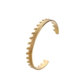 Elegant gold titanium steel open bangle with delicate wheat leaf pattern detail - Y586-1 Gold Wheat Leaf