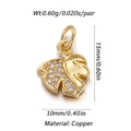 Close-up of golden copper monstera leaf pendant with diamond pave detailing and size specs - Monstera Leaf Shape (006-09)