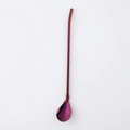 Large purple gradient 304 stainless steel straw spoon with twisted spiral handle - Large Spiral - Purple