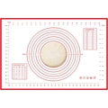 Red silicone baking mat with measurement scales and temperature conversion chart - Silicone / 29*26cm White Base Red Print