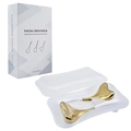 Golden mermaid facial cryo stick set with two cooling massage globes in white packaging - 2 Pcs Set with PP & Color Box / White Handle / Gold