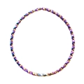 Rainbow faceted geometric stainless steel bangle with 18k vacuum plating finish - Round-S1512 / Colorful