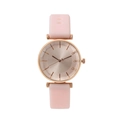 Montre en silicone rose tendance avec boîtier or rose et cristaux scintillants - Rose