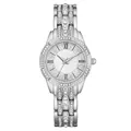 Orologio al quarzo argento da donna con quadrante in madreperla e strass brillanti - Argento