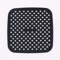 Alfombrilla cuadrada de silicona negra para freidora de aire con agujeros ventilados - Cuadrado 7.5 Pulgadas / Negro