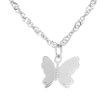 Minimalist silver butterfly pendant necklace with mesh texture wings for women - Silver Mesh Texture Butterfly Pendant Only (Without Chain)