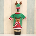 Kerst wijnfleshoes met rendiertrui en decoratieve muts met stippen patroon - Rendier Stijl