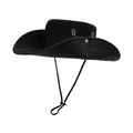 Quick-dry black wide brim sun hat for men and women with adjustable chin strap - Adjustable / Black
