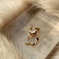 Minimalist gold hoop earrings with irregular hammered texture on acrylic display - Gold Wrinkled Wavy C-Shape (48#)
