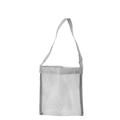 Detailansicht der grauen Strandtasche aus Mesh mit verstärktem Tragegriff und Schultergurt - Ohne Schnalle / 20*24CM / Grau