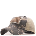Tactische digitale camouflage honkbalpet met ademend mesh en vlaggenpatch - Grijze Digitale Camouflage(02)