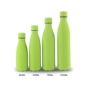 Fruit green matte stainless steel water bottles in 350ml 500ml 750ml and 1000ml sizes - Full Spray Olive Green