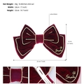 Lazo grande de terciopelo burdeos para el pelo con medidas y clip de metal - Estilo Rojo (HS-J7032RED)