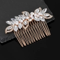 Pettine per capelli da sposa in oro rosa con cristalli e perle per acconciature - Stile A - Pettine per capelli Oro