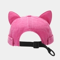 Rosa Docker-Mütze mit Katzenohren mit verstellbarem Riemen und strukturierter Baumwolle - Verstellbar / Rosarot