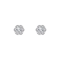 Sparkling S925 sterling silver flower stud earrings featuring clear cubic zirconia stones - E4035 Elegant Snowflake Studs
