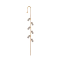 Golden ear crawler earrings featuring minimalist rectangular clear cubic zirconia stones - Baguette Stone Style (DZ-647)