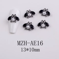 Detail of bee nail charm with white pearl and black zircon wings, size 13x10mm - Pearl Bee (AE16)