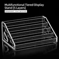 5-Tier clear acrylic sunglasses display stand with steps, size 31x21.5x13.5cm - 5-Tier Sunglasses Display Stand