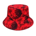 Détail du chapeau bob tie-dye rouge et noir avec coutures de bordure renforcées - M (56-58cm) / Tie-dye Rouge Noir (2#)
