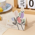 Biglietto d'auguri romantico con tulipani e testo To my dear su sfondo accogliente - Alla Mia Cara