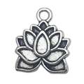 Ciondolo a forma di fiore di loto in lega argento antico per creazione gioielli DIY - Loto 11x13mm