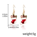 Enamel Christmas stocking earrings with green bow and candy cane details, 5g weight - Christmas Sock with Bow (D1105)