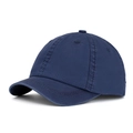Berretto da baseball in cotone blu scuro con visiera corta e corona morbida unisex - Blu navy