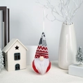 Gnomo di Natale con cappello rosso a maglia e barba bianca decorazione per l'albero - Rosso Appeso 1-04