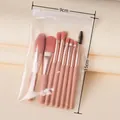 8-piece pink makeup brush set with storage pouch weighing 25g for travel - 8Pcs + EVA Bag / Pink