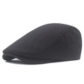 Gorra tipo Ivy negra clásica de algodón de alta densidad con un diseño vintage minimalista - Ajustable / Negro