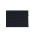 Detailed view of black pebbled leather texture and multi-slot card holder design - Black