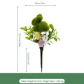 Green flocked bunny and speckled easter eggs floral pick dimensions 10x7 inches - Bright Beads Series Style B Jade Rabbit Bead Pick A10493