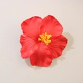 Vibrant red hibiscus hair clip with yellow stamens for beach vacation styling - Hibiscus / 9.5CM / Red