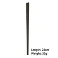 Black stainless steel chopsticks with square anti-slip design, 23cm length, 32g weight - 23CM / Black