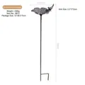 Vintage cast iron garden stake with a bird and flower bowl for bird feeding - Bird Flower Style